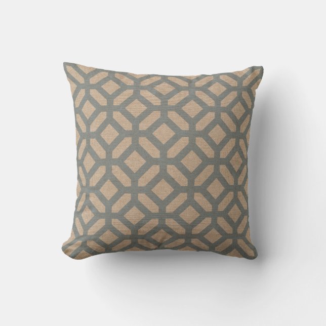 Hexagon Pattern Beach Blue Cushion (Front)