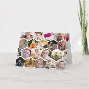 Hexagon Photo Collage Holiday Card