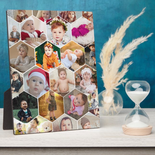 Hexagon Photo Collage Plaque (Side)