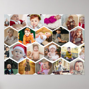 Hexagon Photo Collage Poster