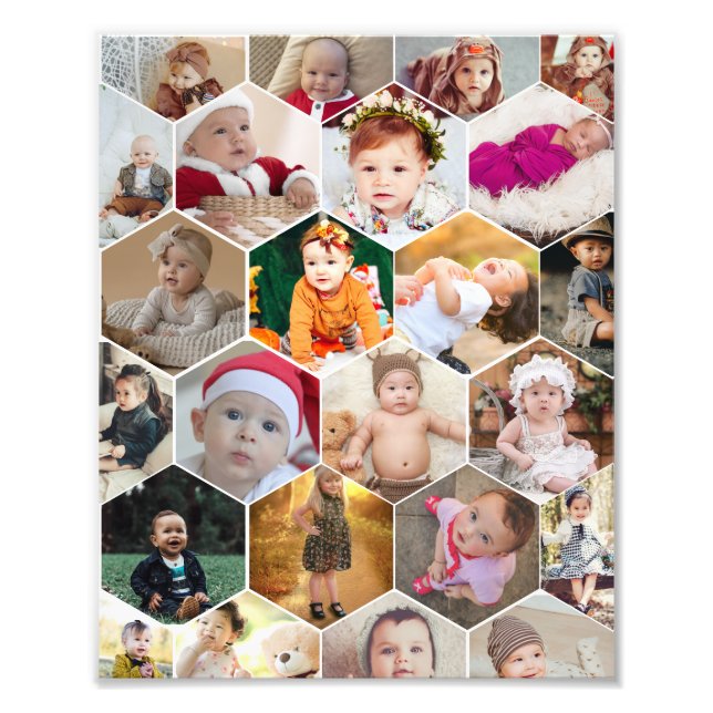 Hexagon Photo Collage Print (Front)