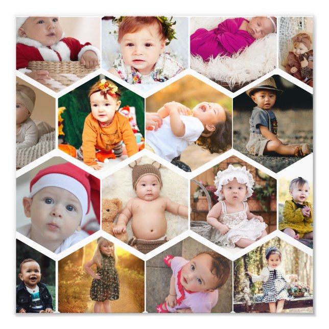 Hexagon Photo Collage Print (Front)