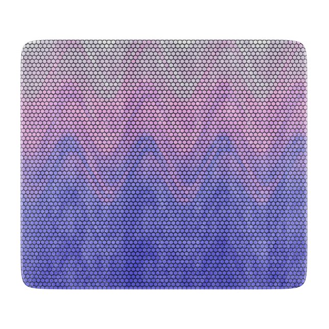Hexagon Purple Pink Abstract Pattern Cutting Board (Front)
