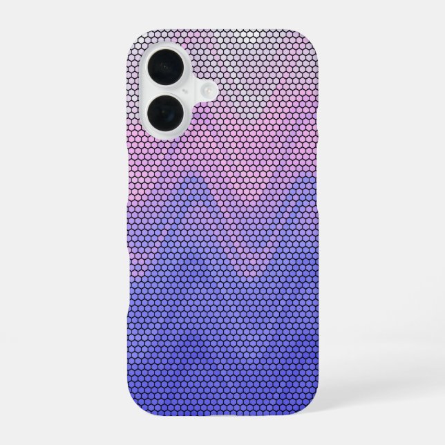 Hexagon Purple Pink Abstract Pattern iPhone 16 Case (Back)