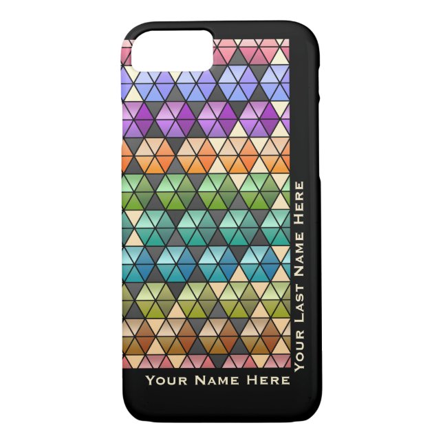 Hexagon Quilt Warm Rainbow IP6 (Personalised) Case-Mate iPhone Case (Back)