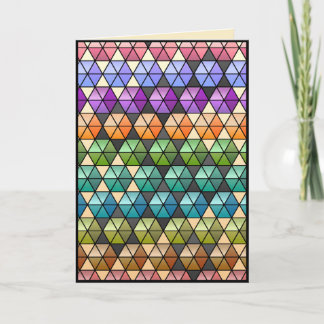 Hexagon Quilt Warm Rainbow - Personalised Birthday Card