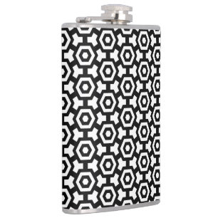 Hexagon Rings Vinyl Wrapped Flask 8oz