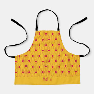 Hexagon Yellow Pink Minimal Pattern Apron