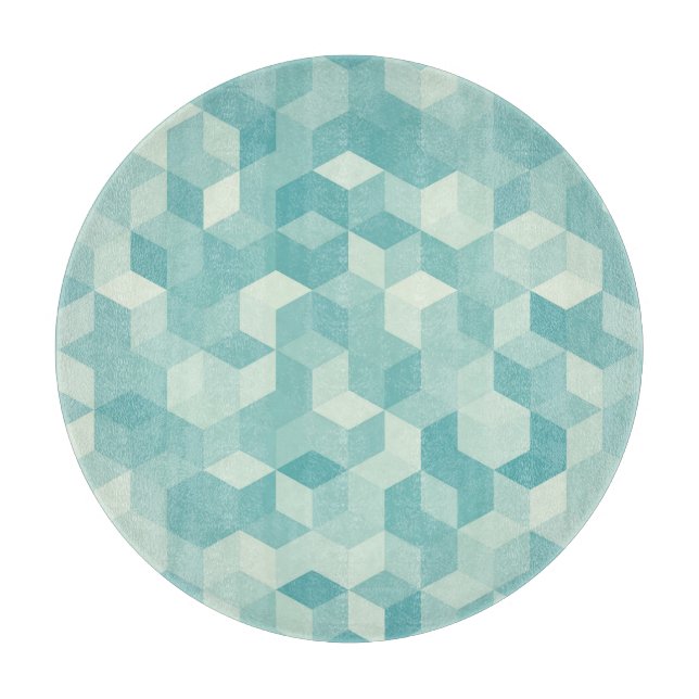 Hexagonal Blue Seamless Pattern Cutting Board (Front)