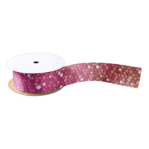 Hexagonal Glitter Rainbow Gradient Satin Ribbon