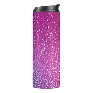 Hexagonal Glitter Rainbow Gradient Thermal Tumbler