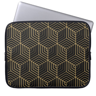 Hexagonal Harmony: Art Deco Elegance Laptop Sleeve