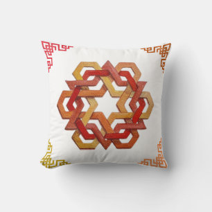 Hexagonal Harmony Throw Pillow