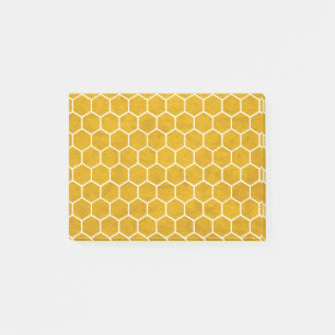 Hexagonal Hexagon Pattern Yellow Post-it Notes