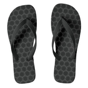 Hexagonal japanese traditional white line pattern jandals