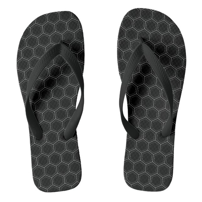 Hexagonal japanese traditional white line pattern jandals (Footbed)