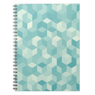 Hexagonal light blue seamless pattern notebook