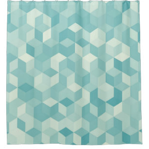 Hexagonal light blue seamless pattern shower curtain