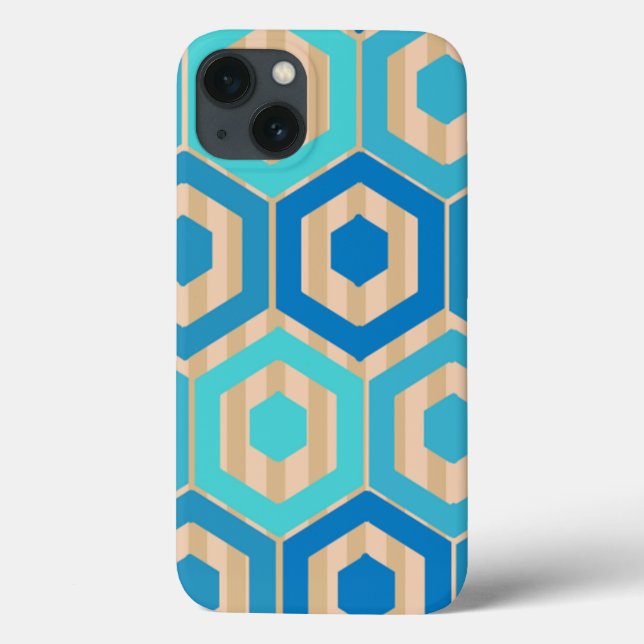 Hexagons and Stripes – Sea and Sand Case-Mate iPhone Case (Back)