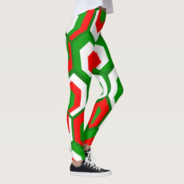 Hexagons Flowers  Leggings (Right)