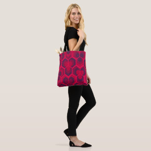 Hexagons Flowers Tote Bag