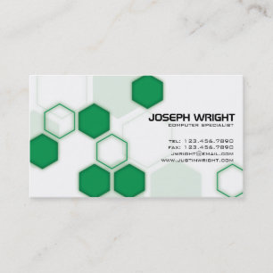 Hexagons - Green Business Card