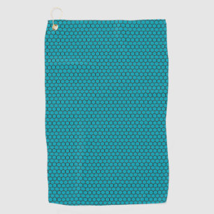 Hexagons on turquoise Background Golf Towel
