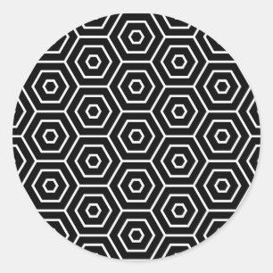 Hexagons texture geometric pattern classic round sticker