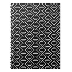 Hexagons texture geometric pattern spiral notebook