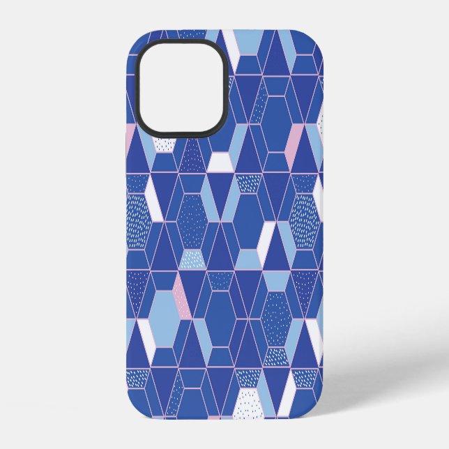 Hexagons, triangles: geometric abstract pattern. iPhone case (Back)