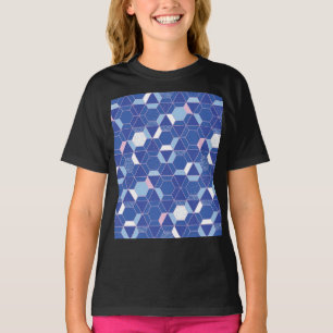Hexagons, triangles: geometric abstract pattern. T-Shirt
