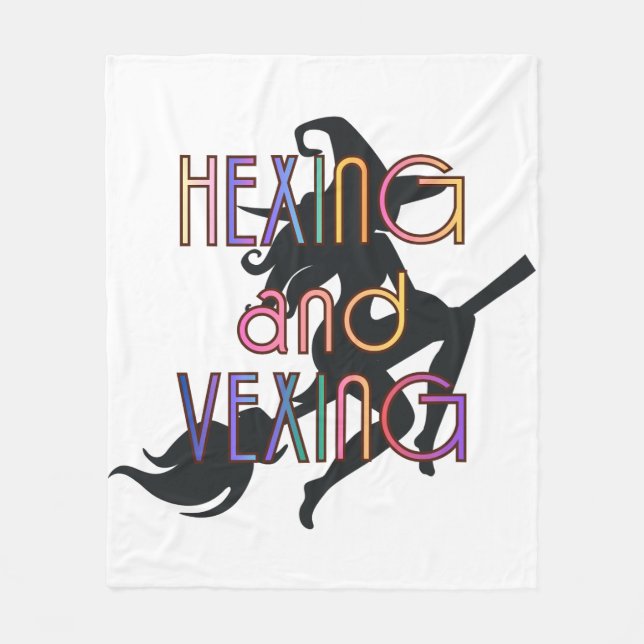 HEXING AND VEXING Witchcore Design Fleece Blanket (Front)