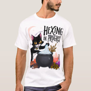 Hexing in Progress Cat T-Shirt – Witchy Black Cat