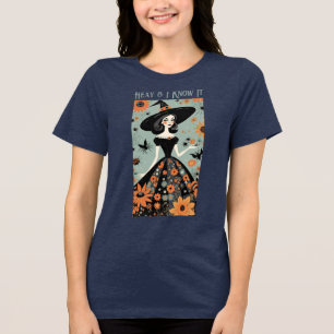 Hexy & I Know It - Funny Halloween Floral Witch Tri-Blend Shirt