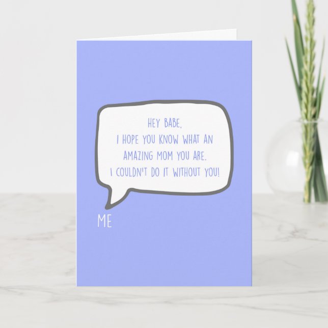 Hey Babe, You're the Best Partner Mother's Day Card (Front)