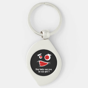 Hey baby can you be my girl monster design key ring