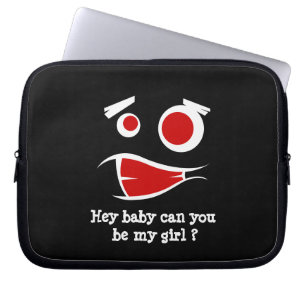 Hey baby can you be my girl monster design laptop sleeve