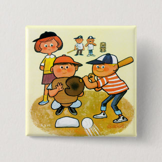 Hey Batter! 15 Cm Square Badge
