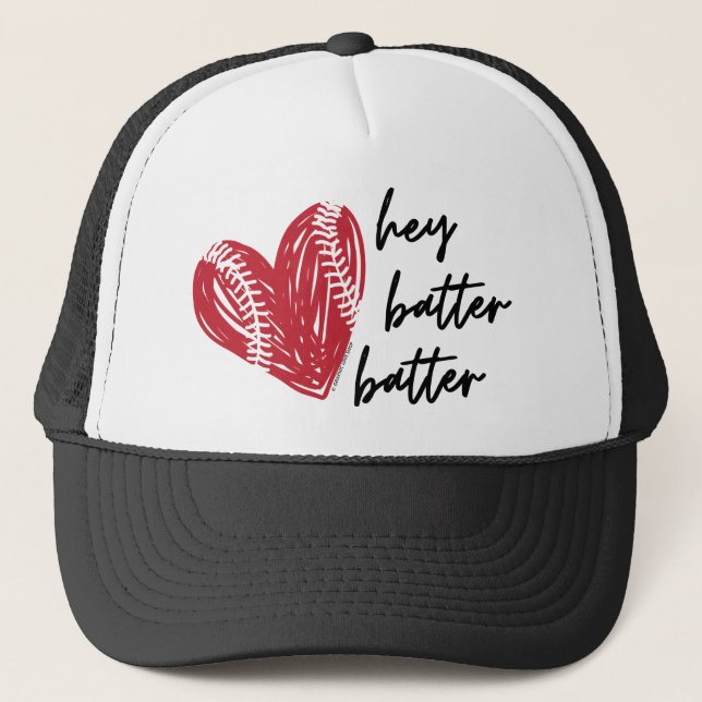 Hey Batter Batter Baseball Love - GraphicLoveShop Trucker Hat (Front)