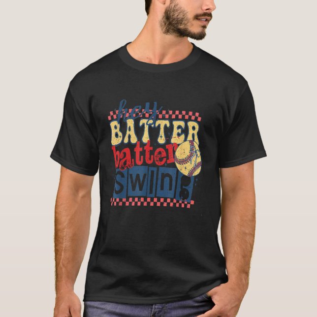 Hey Batter Batter Swing Softball Coquette Bow Soft T-Shirt (Front)