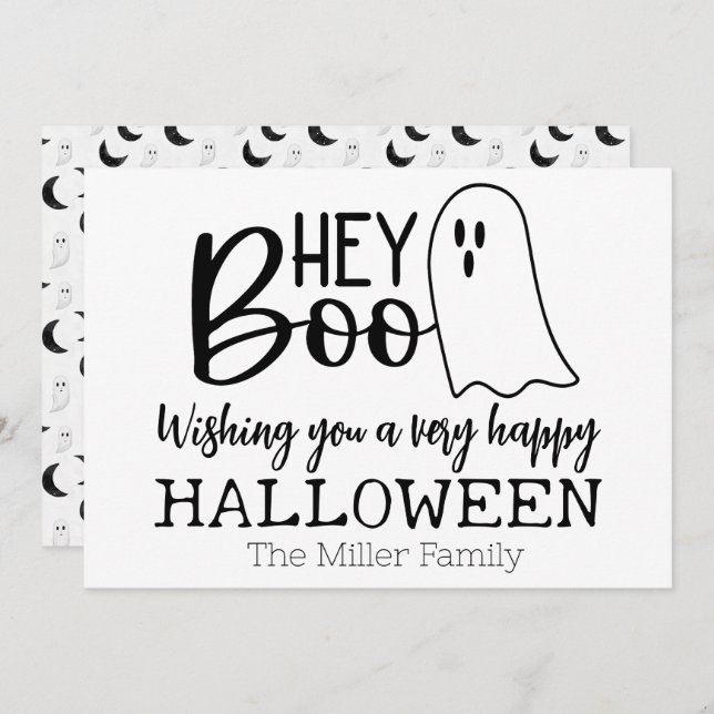 Hey Boo – A Ghostly Greeting Holiday Card (Front/Back)