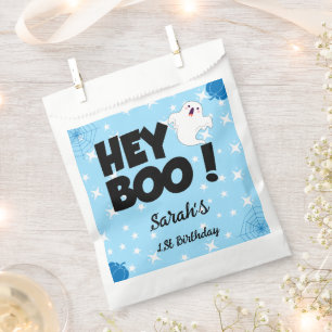 Hey Boo Blue Halloween Ghost Birthday party Favour Bags
