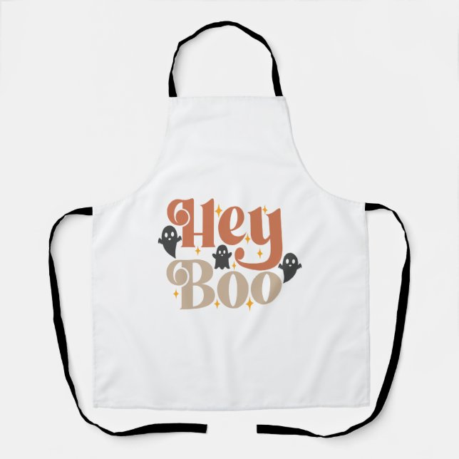 Hey Boo Boho Halloween Hey Boo Ghost Apron (Front)