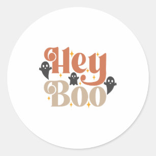 Hey Boo Boho Halloween Hey Boo Ghost Classic Round Sticker