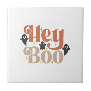 Hey Boo Boho Halloween Hey Boo Ghost Tile