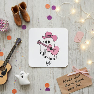 Hey, Boo! Cowboy Ghost  Square Sticker