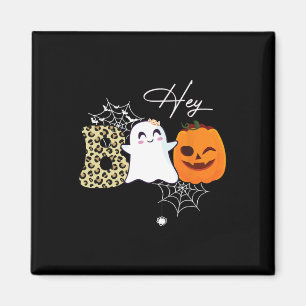Hey Boo Cute Ghost Pumpkin Face Halloween  Magnet
