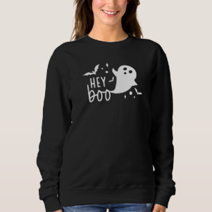 Hey Boo Cute Ghost Spooky Season Pumkin Boo Crew H Sweatshirt
