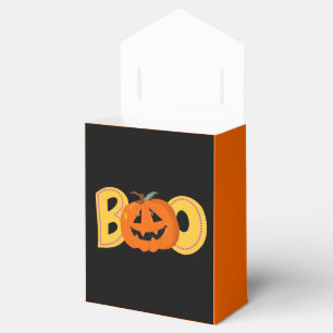 Hey Boo Cute Pumpkin Typography Drawing Art Favour Box
