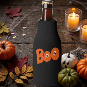 Hey Boo Did I Scare You Too Typography Drawing Art Bottle Cooler